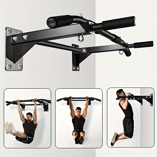 Wall-Mounted Indoor Pull-Up Crossbar — Home Gym Strength Training Equipment Easy Install