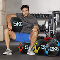 Rubber Medicine Ball Set 4-9lb — Non-Bouncy Weighted Ball for Squats Wall Balls & Balance Training