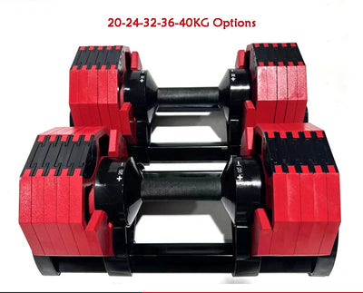 Decagonal Adjustable Dumbbell Set 40kg — Quick Adjust Home Gym Free Weights