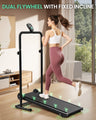 Non-Electric Motorless Treadmill — Dual Flywheel Fixed Incline LCD Monitor Home Gym