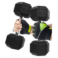 Rubber Hex Dumbbell Set 50lb - 2x25lb Non-Slip Weights for Home Gym Strength Training