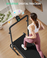 Non-Electric Motorless Treadmill — Dual Flywheel Fixed Incline LCD Monitor Home Gym