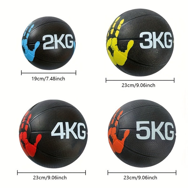 Rubber Medicine Ball Set 4-9lb — Non-Bouncy Weighted Ball for Squats Wall Balls & Balance Training